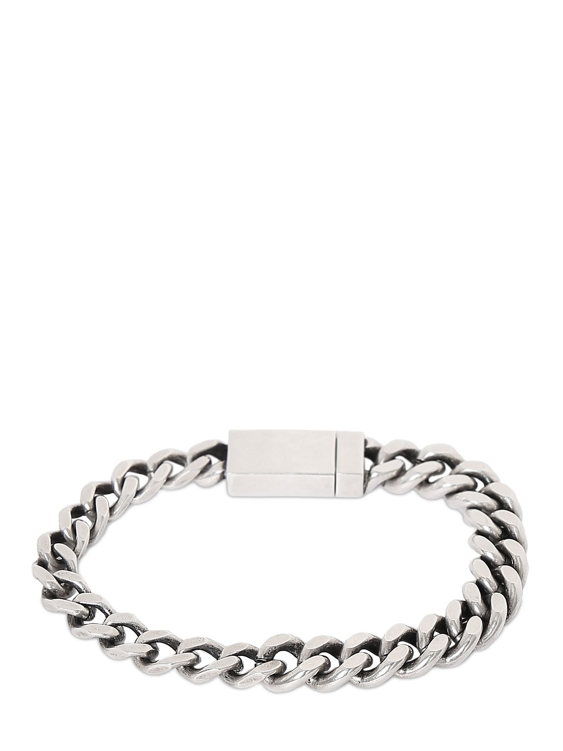 Shop Saint Laurent Bichaine Brass Bracelet In Silver