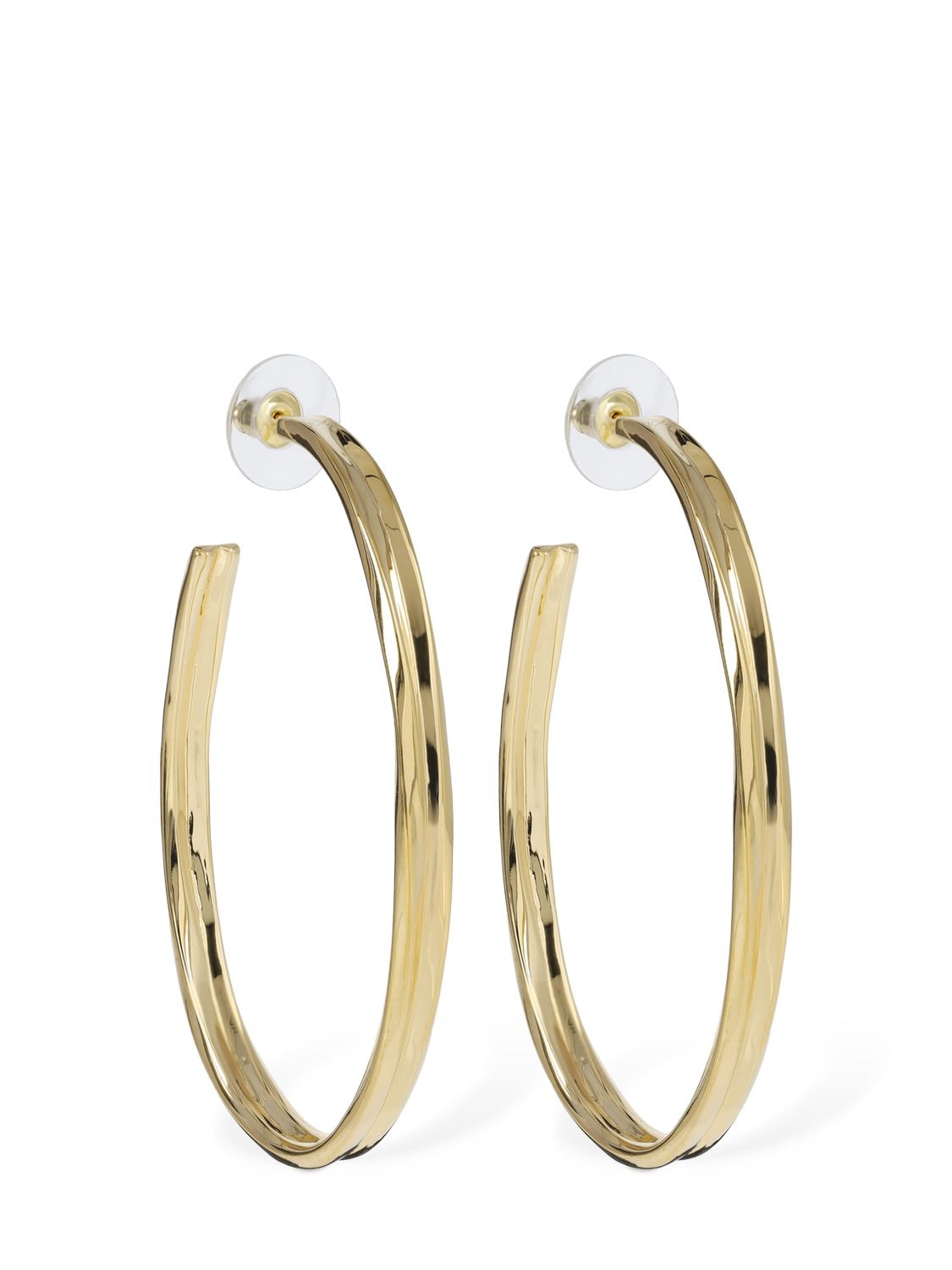 Saint Laurent Oval Hoop Earrings In Gold
