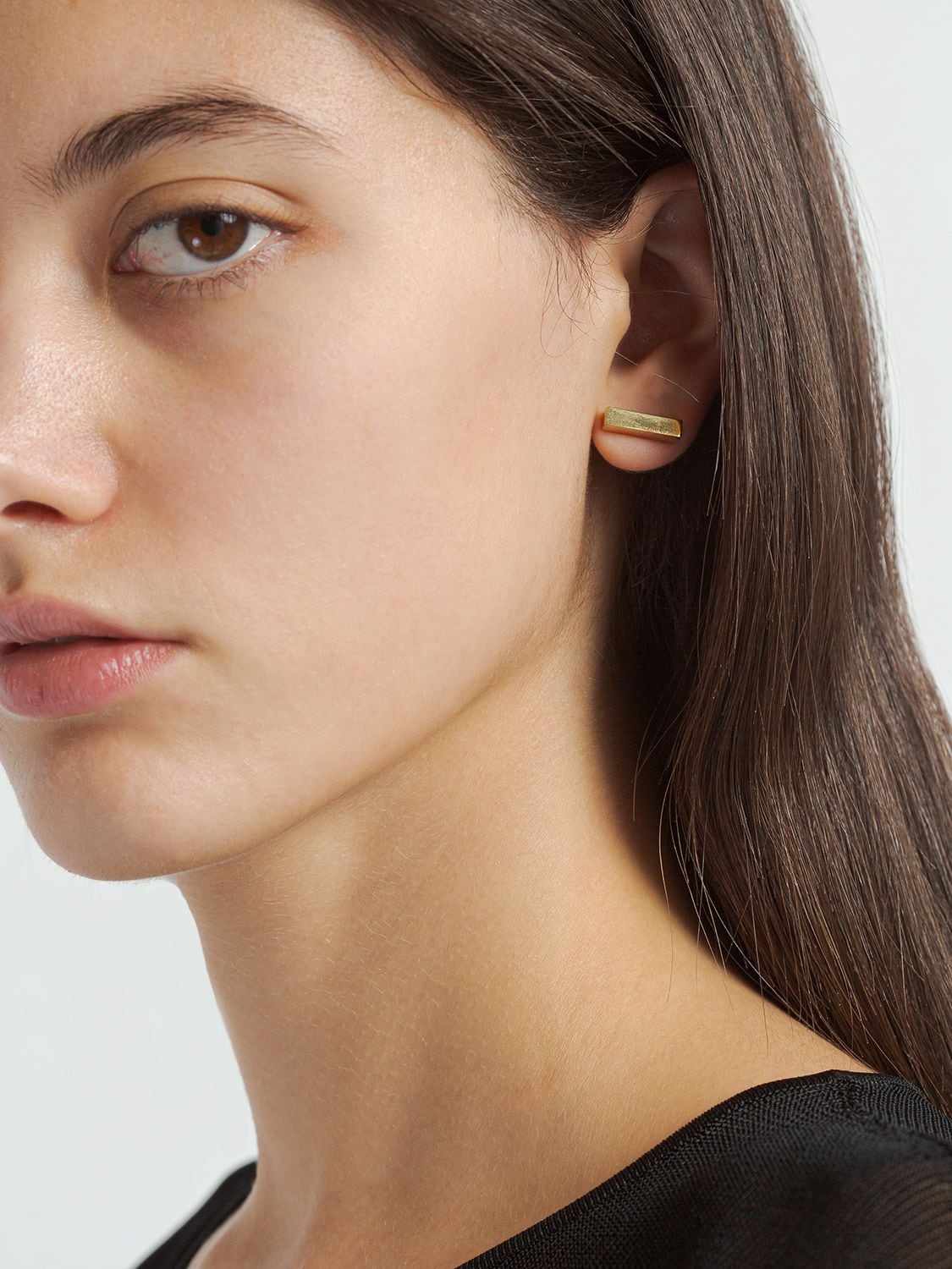 Shop Saint Laurent Asymmetrical Monogram Earrings In Gold