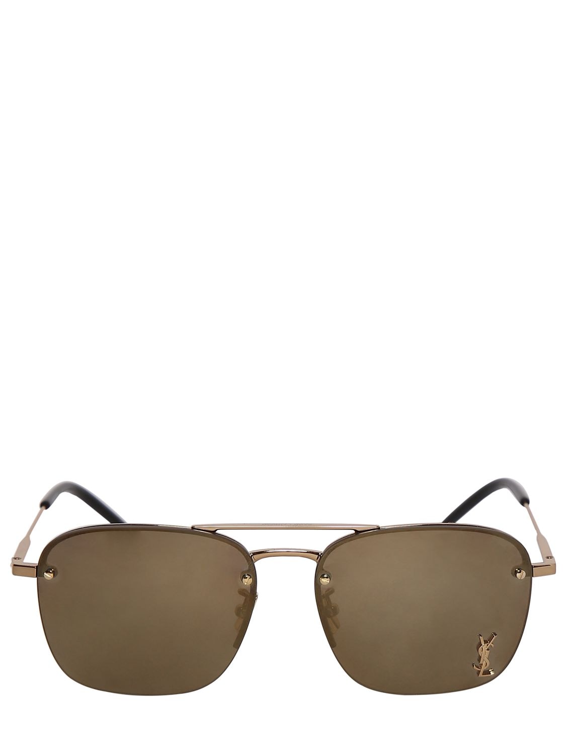 Saint Laurent Sl 309 Metal Sunglasses In Brown