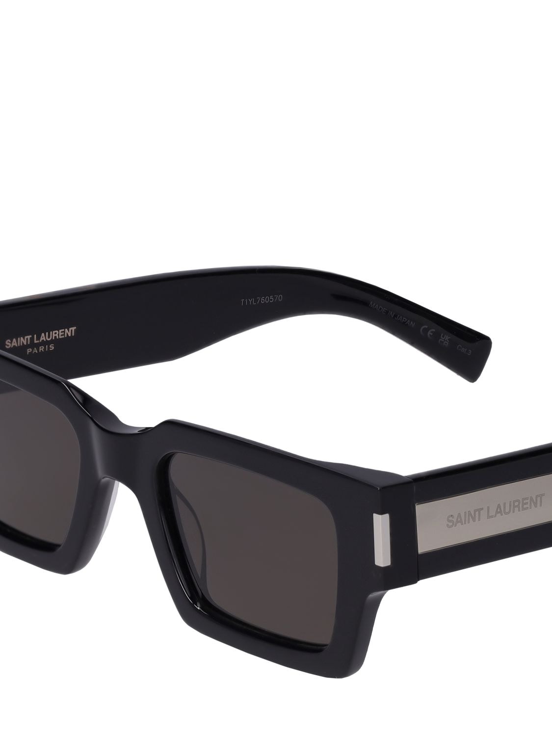 Shop Saint Laurent Sl 572 Acetate Sunglasses In Black