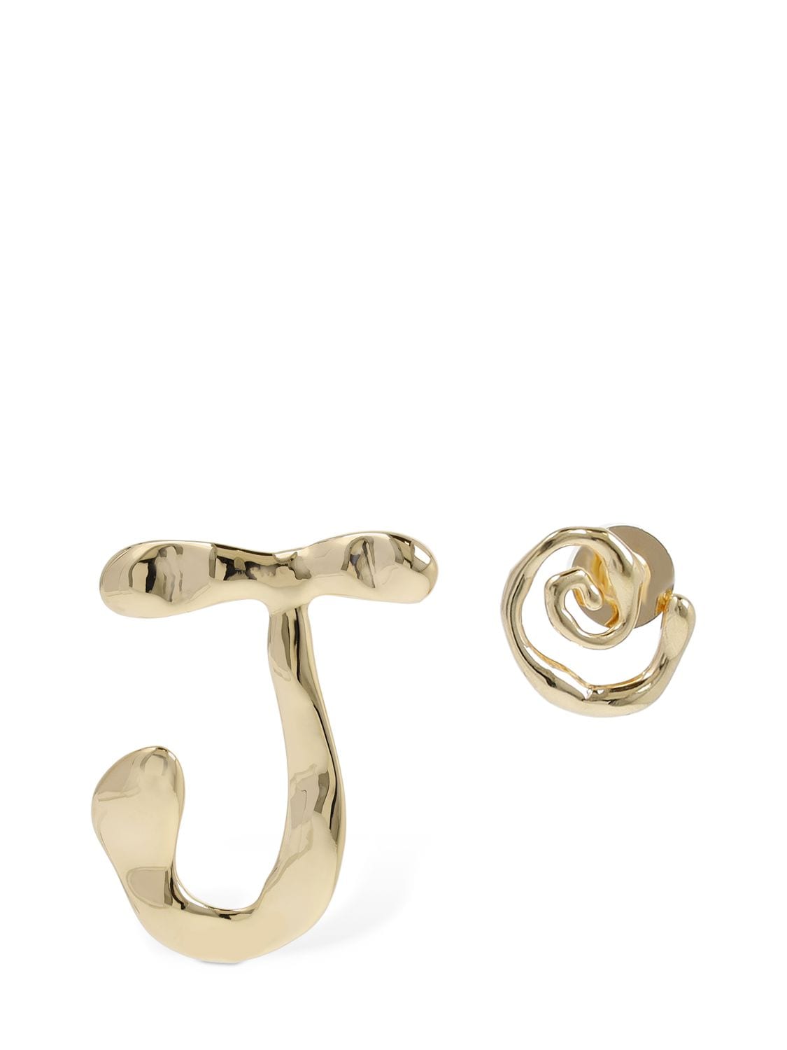 Jacquemus Les Creoles J Ouro Mismatched Earrings In Gold