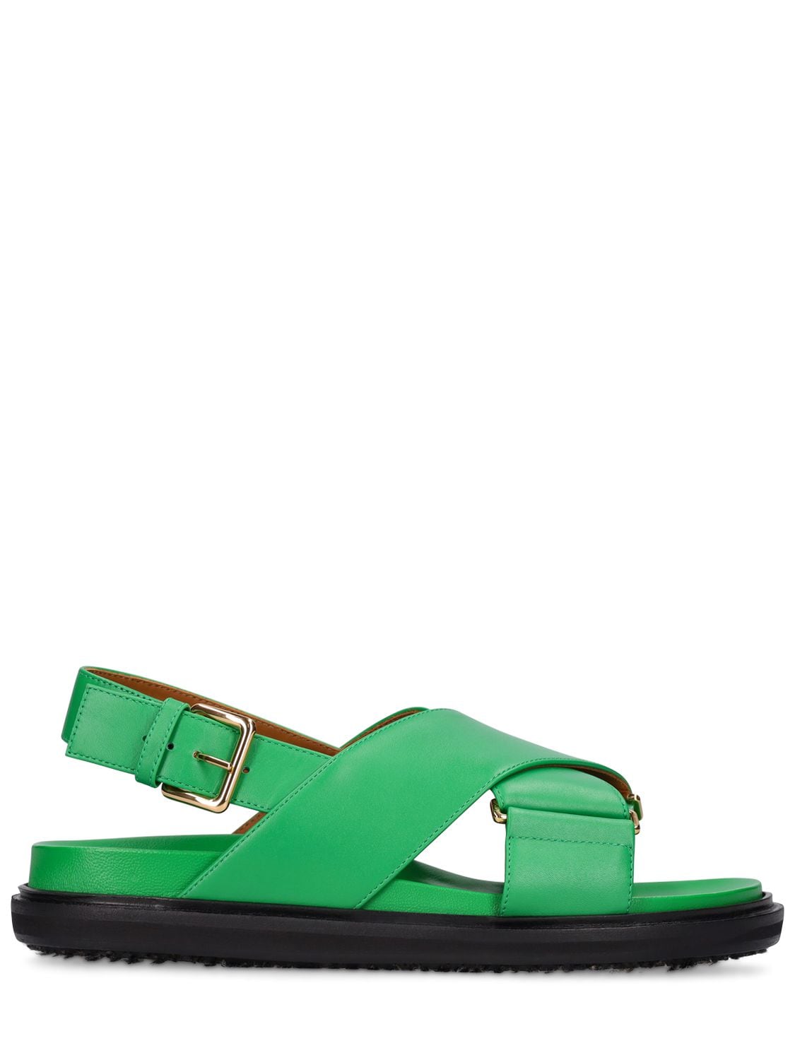 Marni 20mm Fussbett Leather Sandals In Green