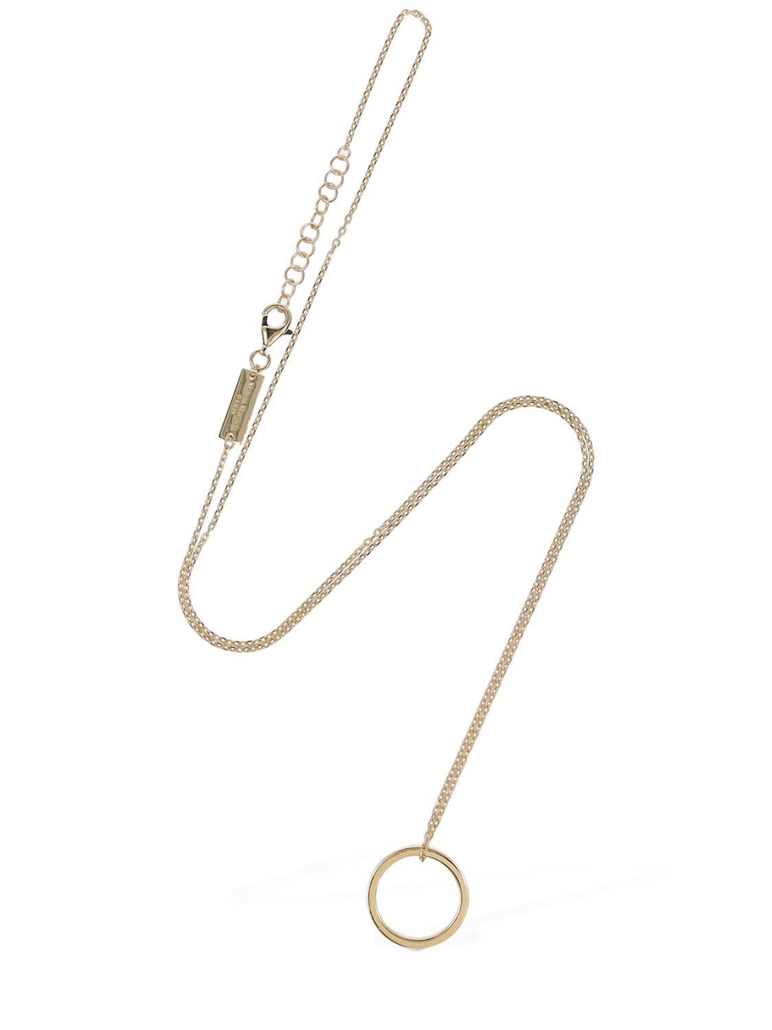 Shop Maison Margiela Logo Engraved Ring Charm Necklace In Gold