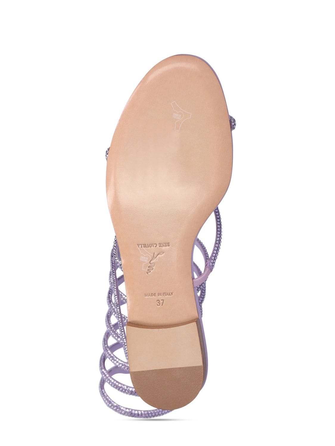 Shop René Caovilla 10mm Embellished Satin Sandals In Lilac