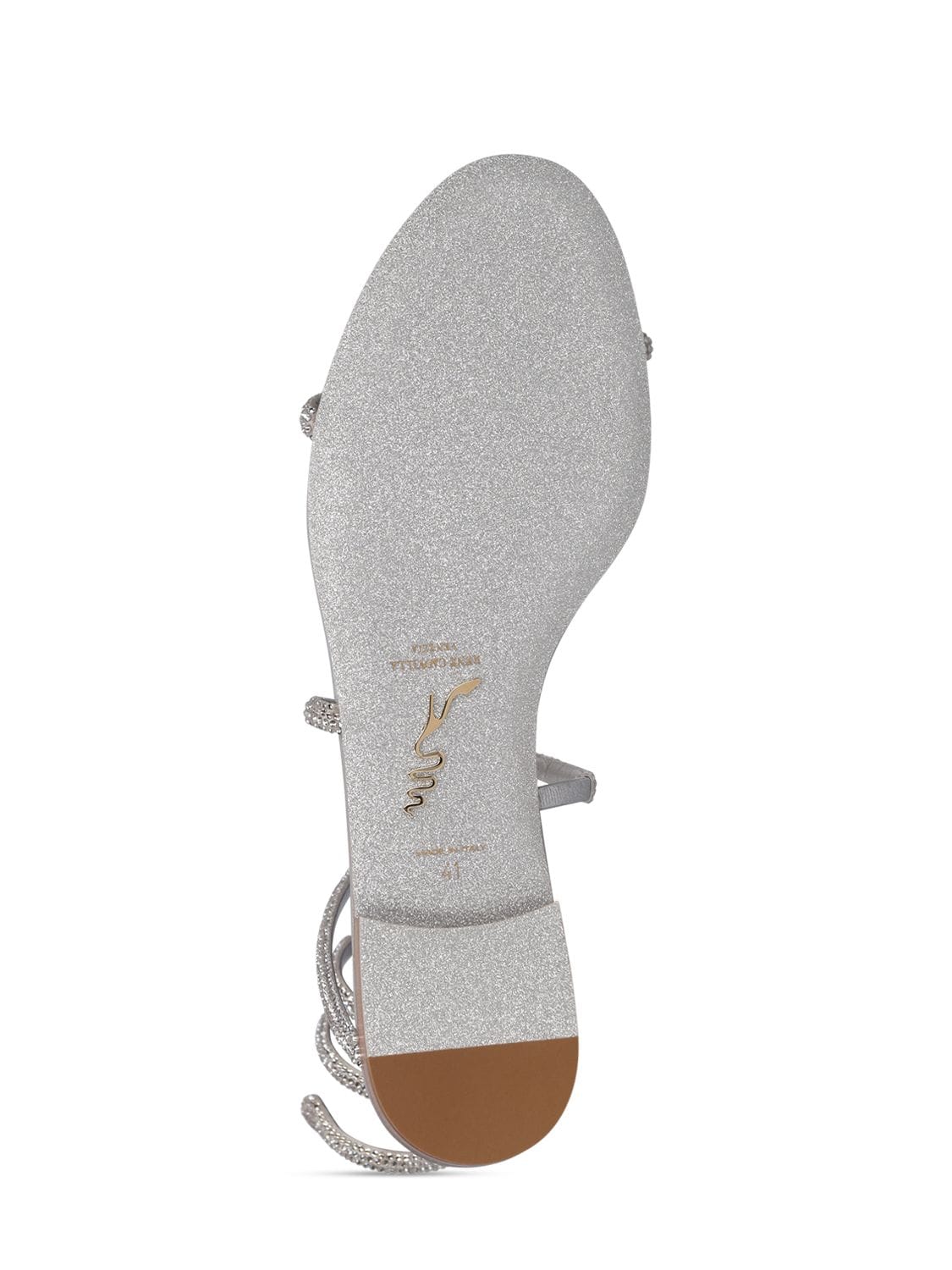 Shop René Caovilla 10mm Embellished Satin Sandals In Grey