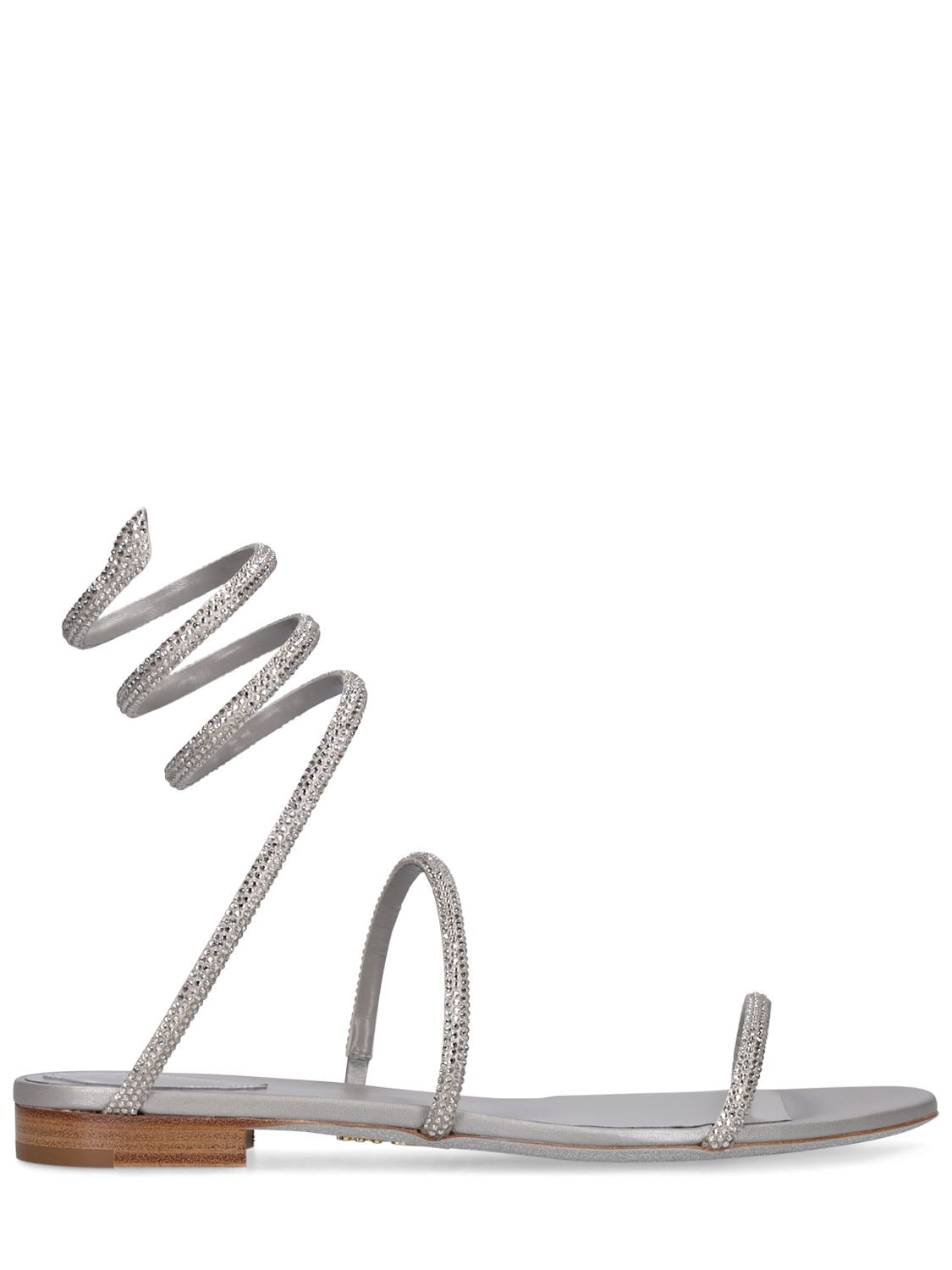 René Caovilla 10mm Embellished Satin Sandals In Grey
