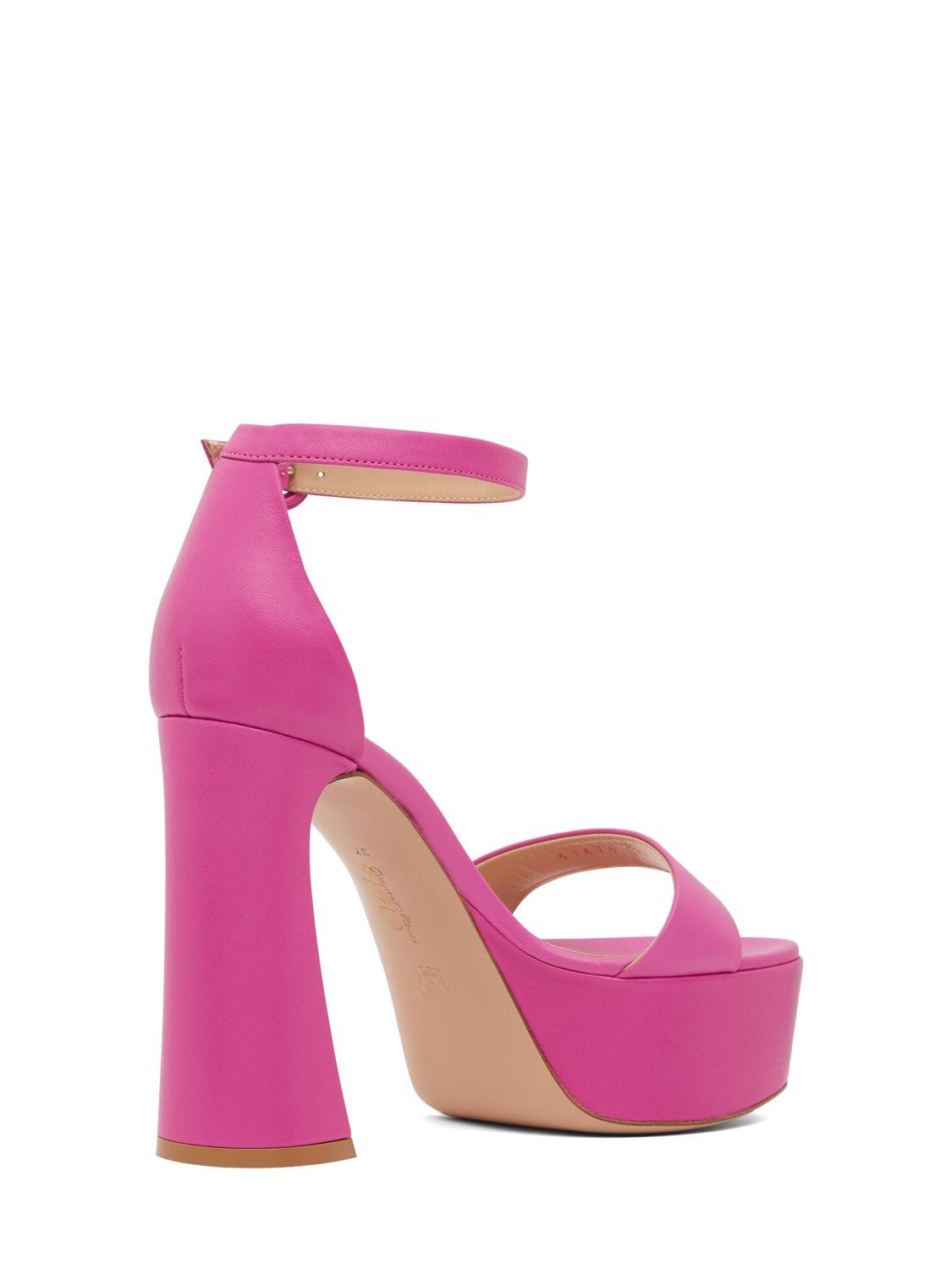 Shop Gianvito Rossi 125mm Holly Leather High Heel Sandals In Fuchsia