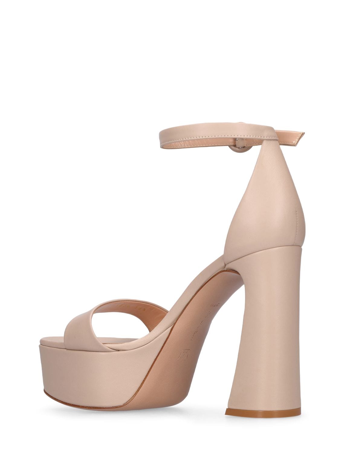 Shop Gianvito Rossi 125mm Holly Leather High Heel Sandals In Nude