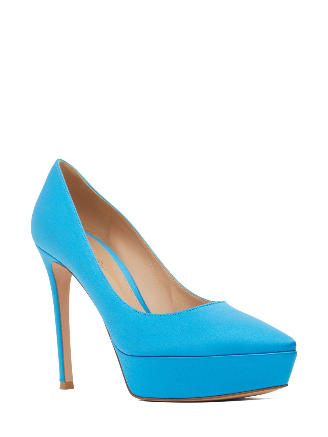 Shop Gianvito Rossi 105mm Dasha Satin High Heel Pumps In Blue