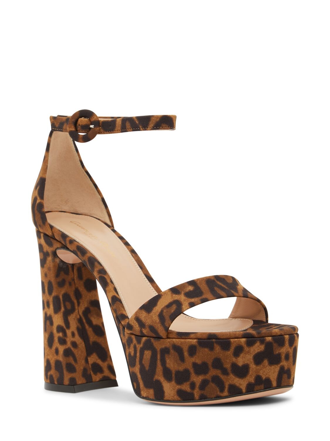 Shop Gianvito Rossi 105mm Holly Leopard Print Lycra Sandals In Multicolor