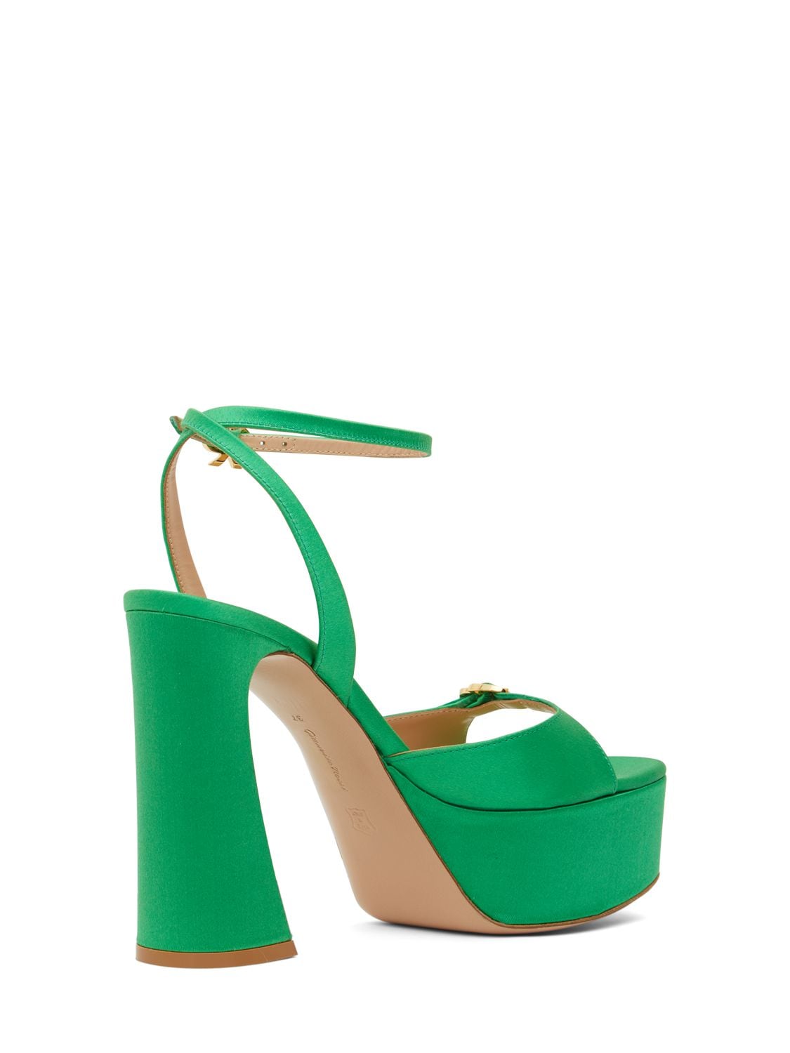 Shop Gianvito Rossi 105mm Maddy Satin Platform Sandals In Green