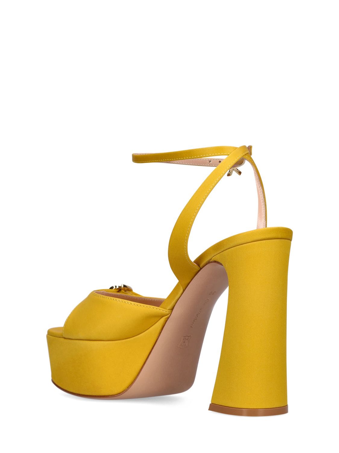 Shop Gianvito Rossi 105mm Maddy Satin Platform Sandals In Yellow