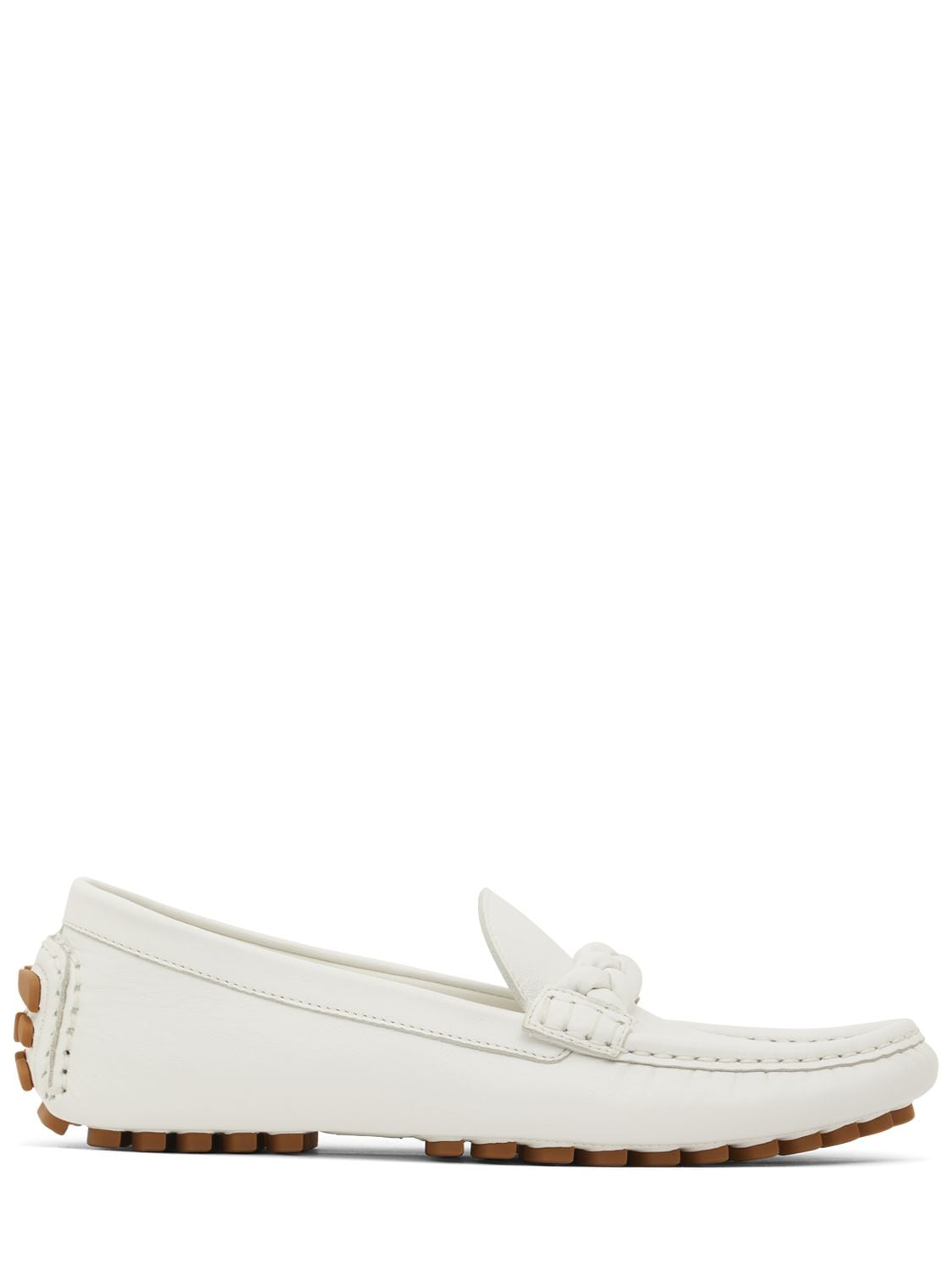 Shop Gianvito Rossi 10mm Monza Leather Loafers In White