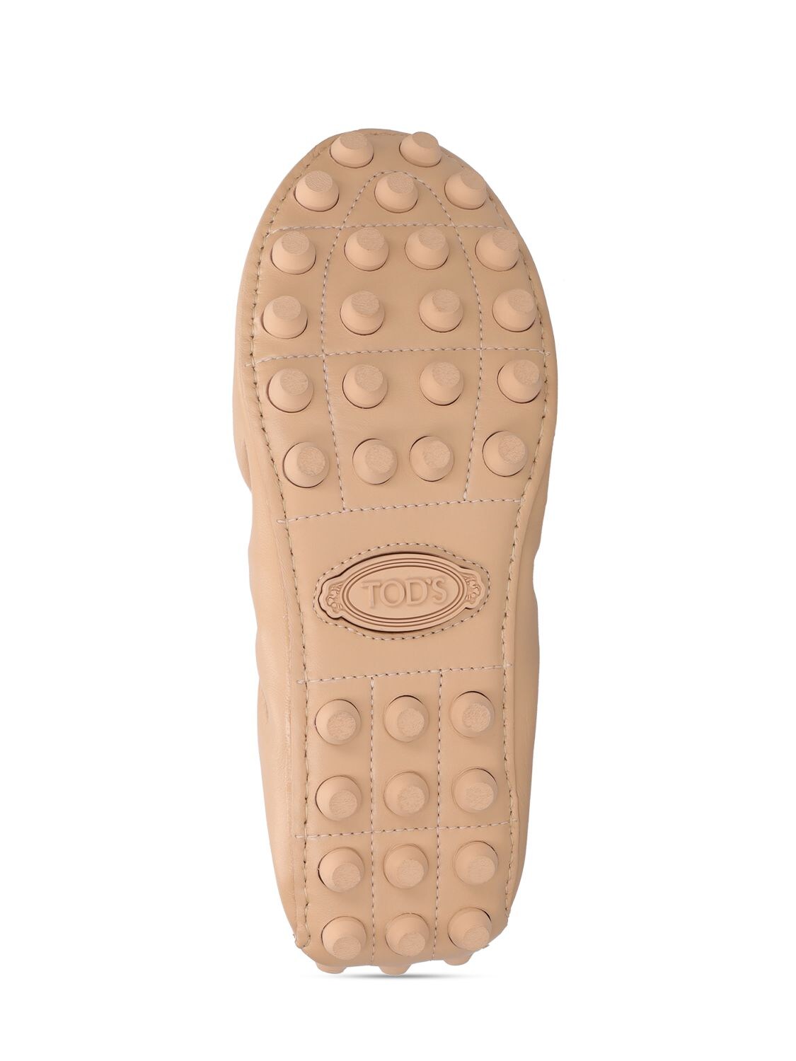 Shop Tod's 10mm Ballerina Des Gommini Leather Flats In Beige