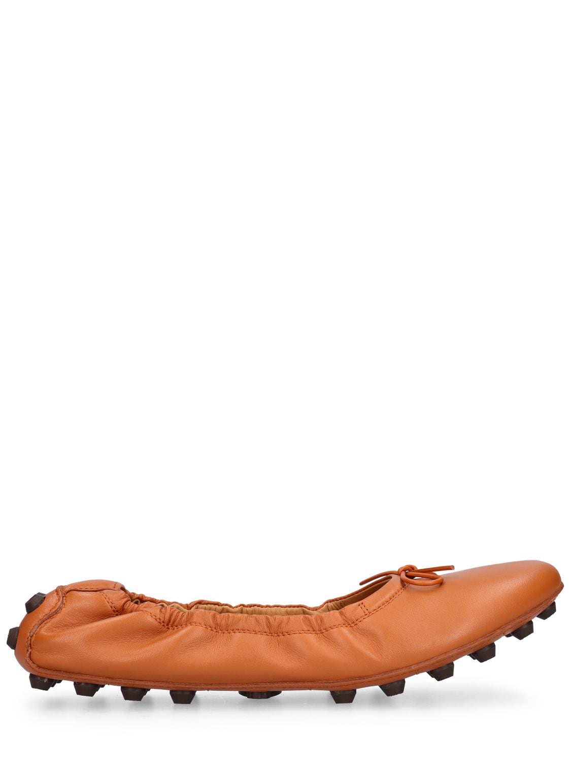 Tod's 10mm Ballerina Des Gommini Leather Flats In Tan