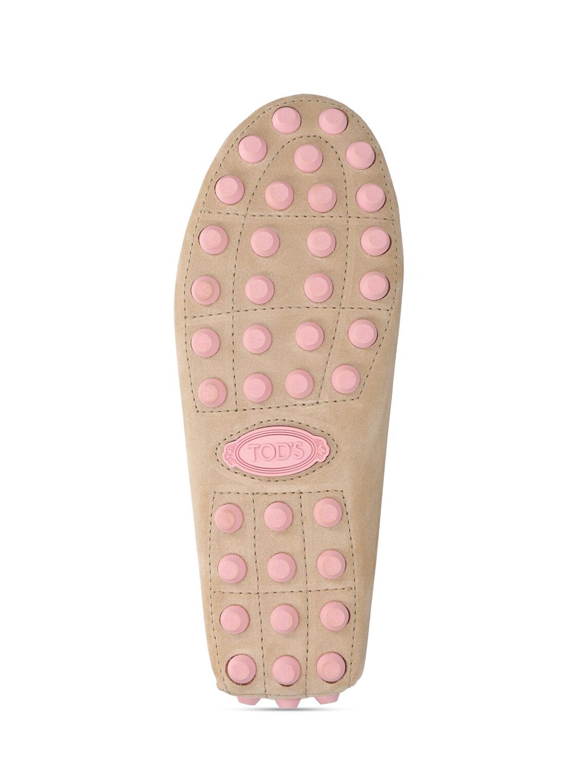 Shop Tod's 10mm Gommino Macro Suede Loafers In Beige
