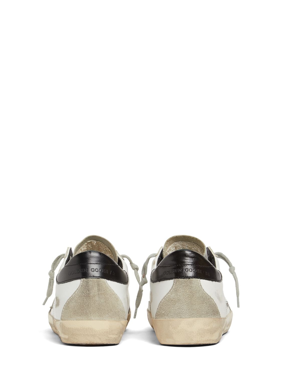 Shop Golden Goose 20mm Super-star Leather & Suede Sneakers In White,black