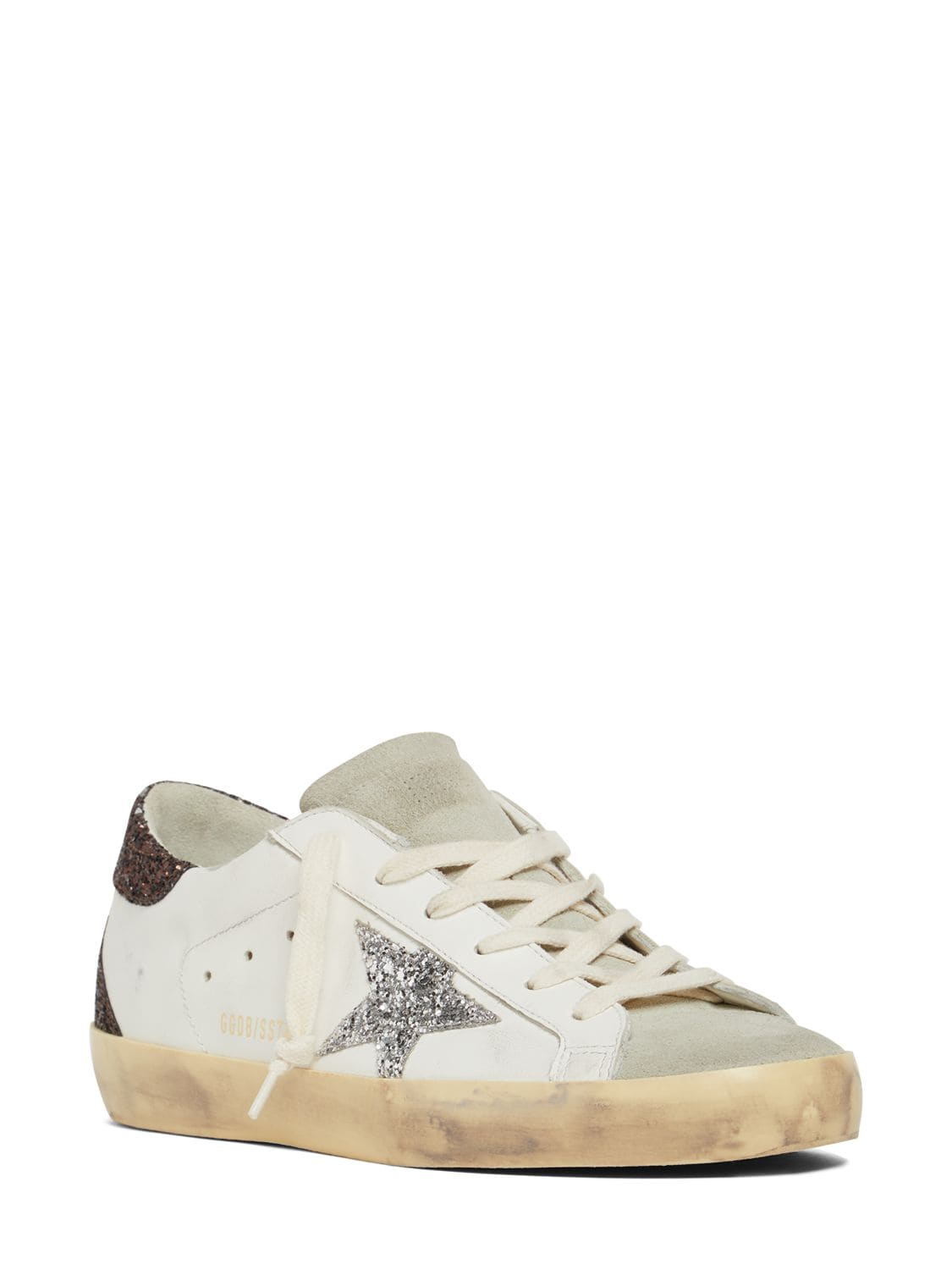 Shop Golden Goose 20mm Super Star Leather & Suede Sneakers In White,brown