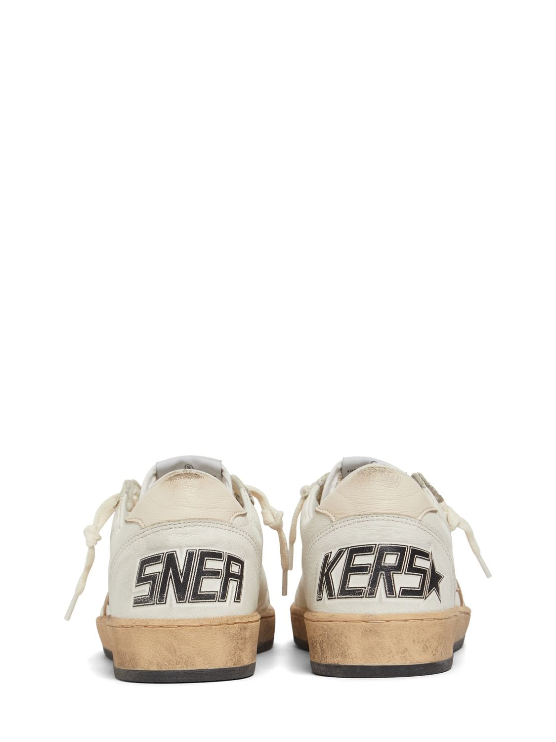 Shop Golden Goose 20mm Ball Star Nappa Leather Sneakers In White,pink