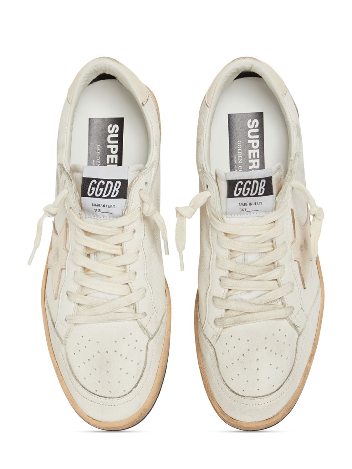 Shop Golden Goose 20mm Ball Star Nappa Leather Sneakers In White,pink