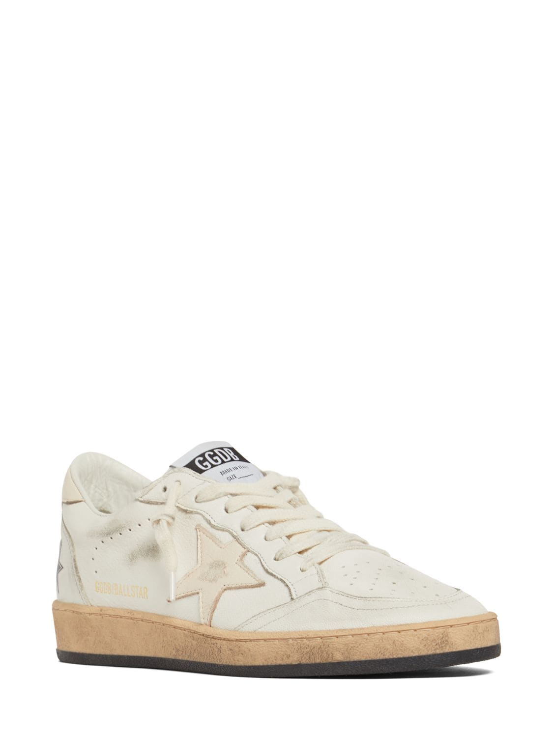 Shop Golden Goose 20mm Ball Star Nappa Leather Sneakers In White,pink