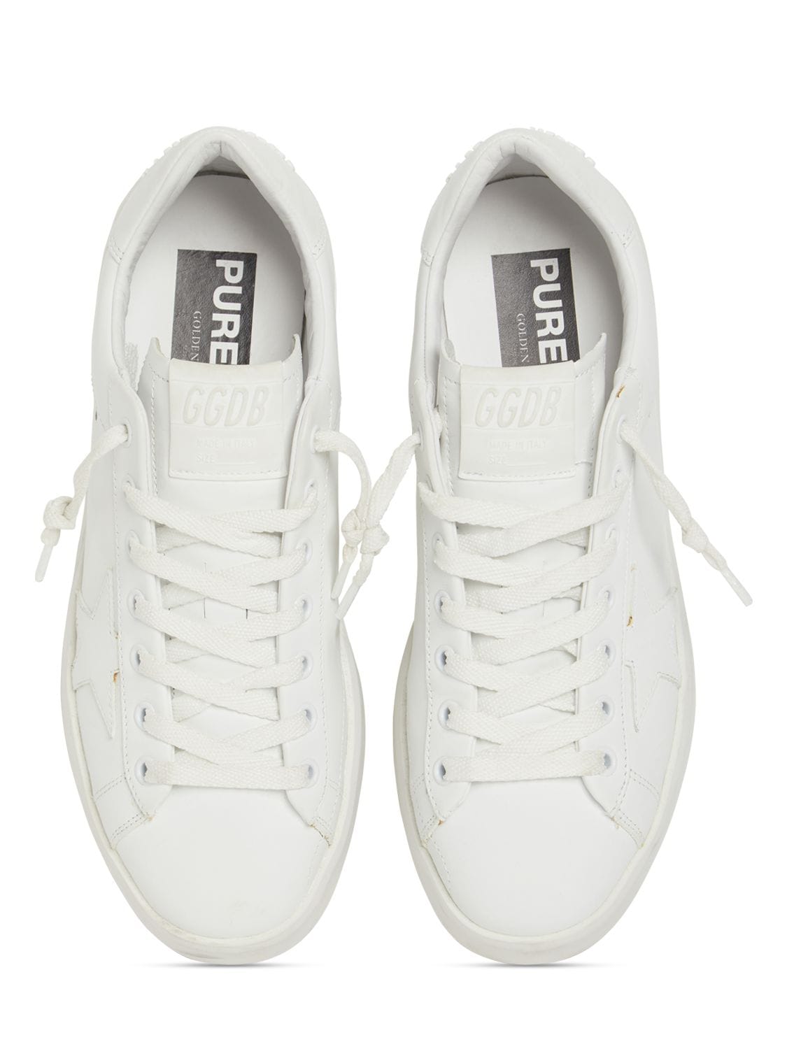 Shop Golden Goose 20mm Pure Star Leather Sneakers In Optic White