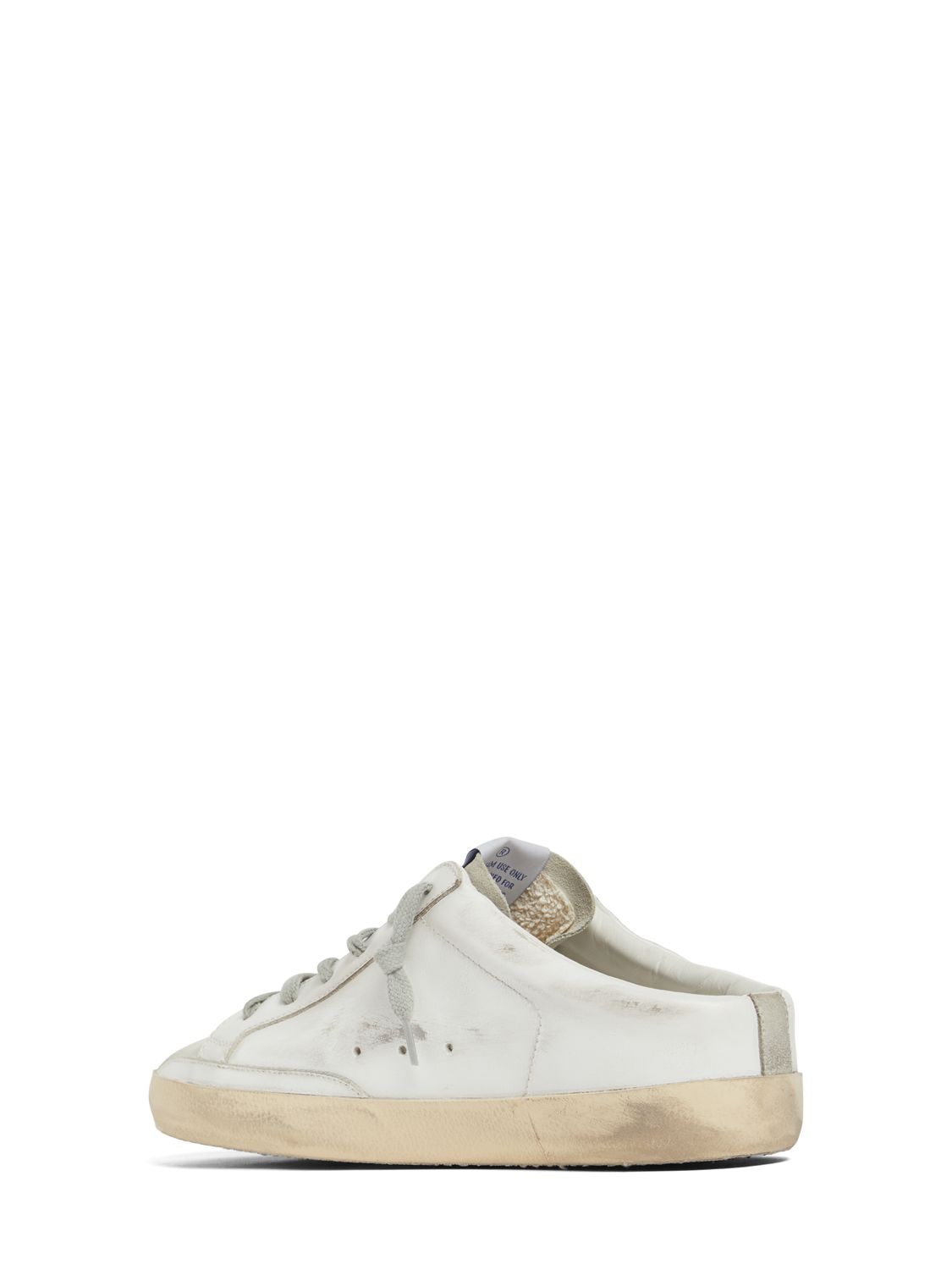 Shop Golden Goose 20mm Super-star Leather Mule Sneakers In White,platinum