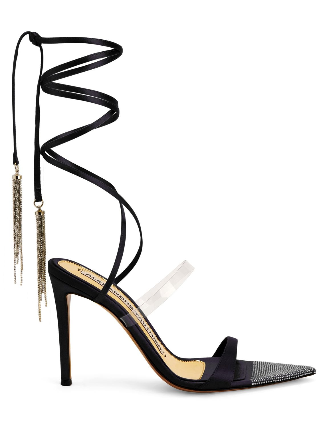 Alexandre Vauthier 105mm Satin & Pvc Sandals In Black