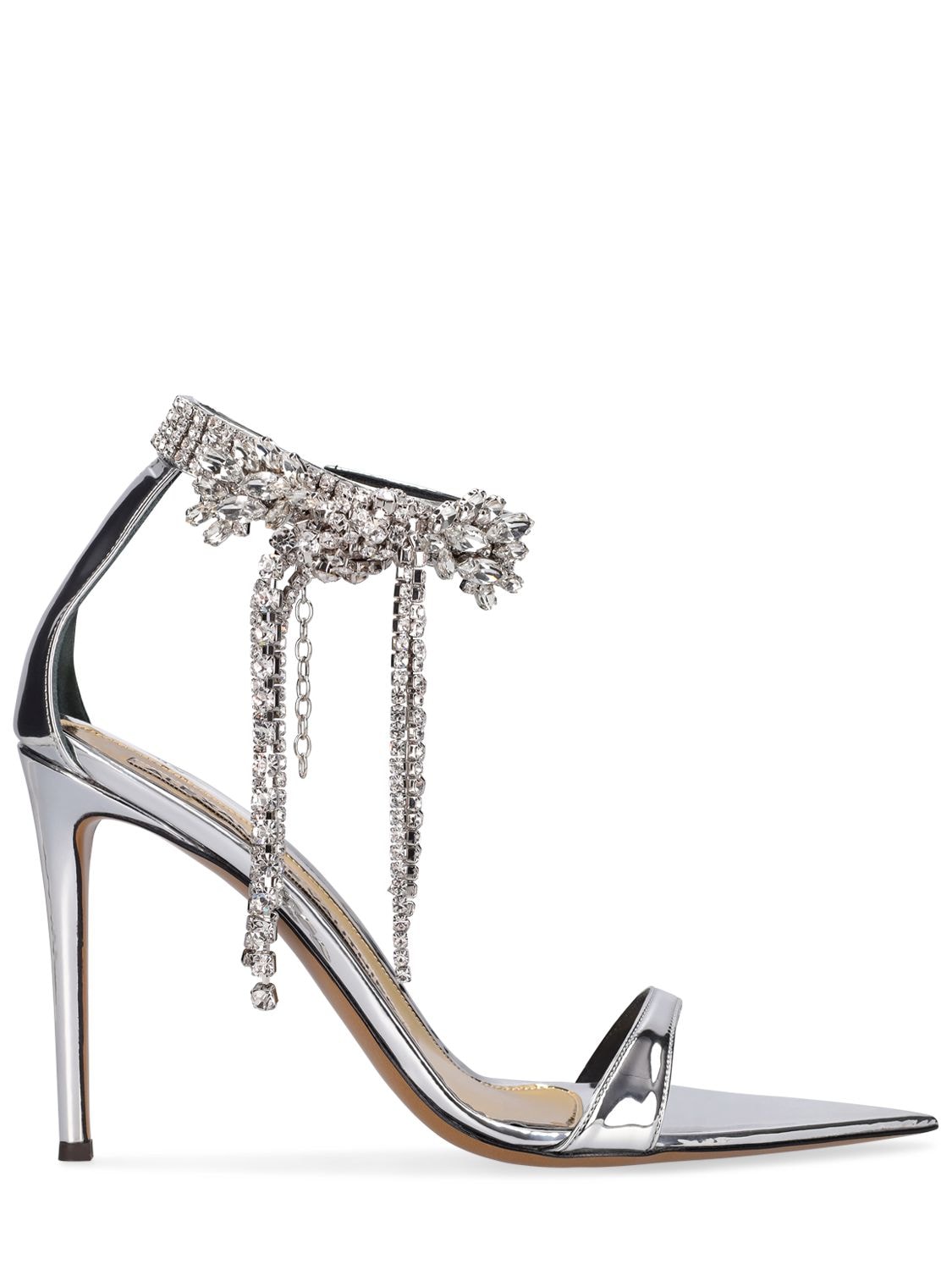 105mm Faux Mirror Leather Sandals