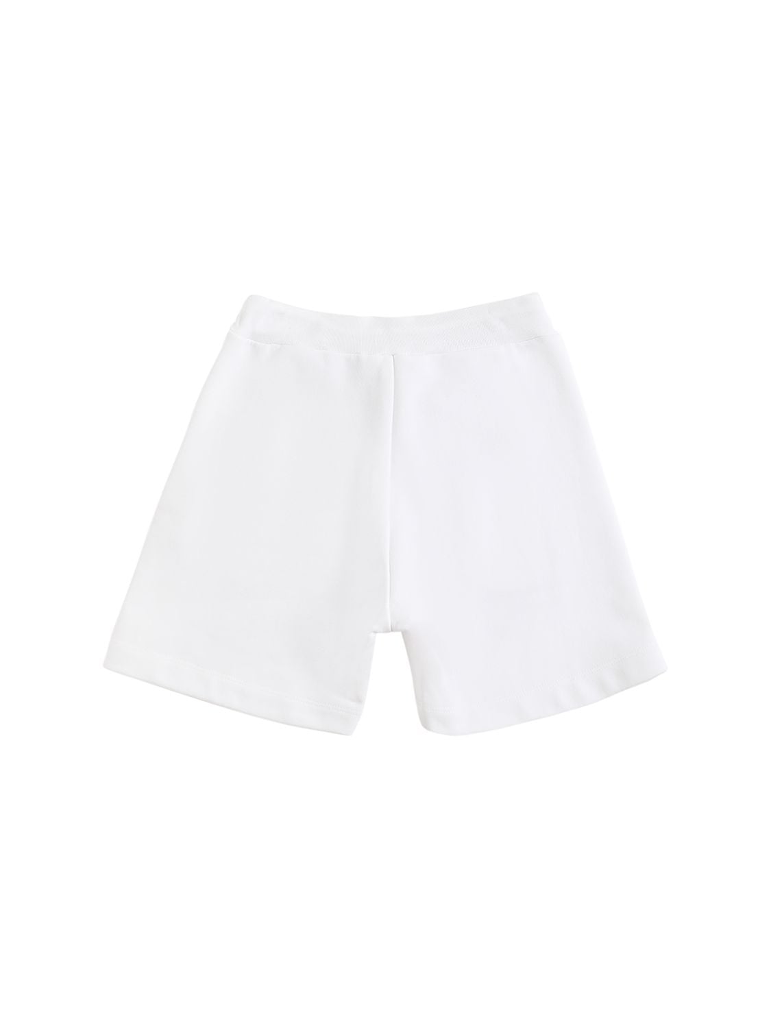 Shop Marni Junior Logo Print Cotton Shorts In White