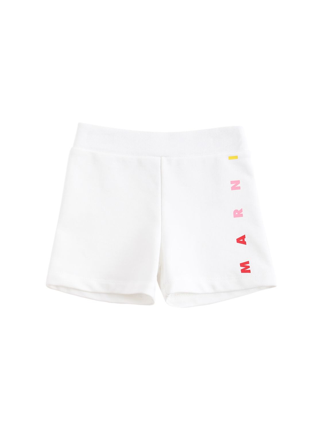 Marni Junior Kids' Logo Print Cotton Sweat Shorts In White