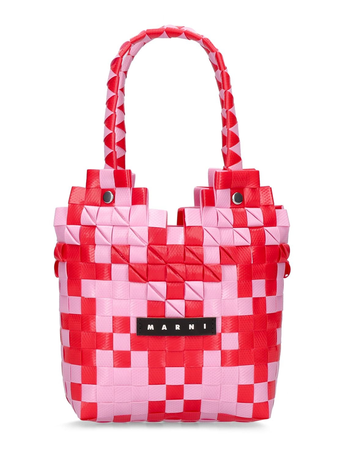 Sac À Main Tressé À Carreaux Avec Log