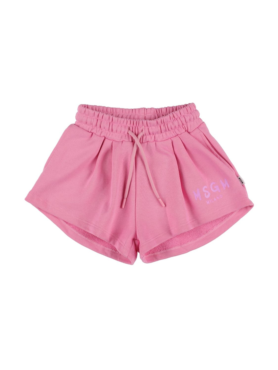 MSGM EMBROIDERED LOGO FRENCH TERRY SHORTS