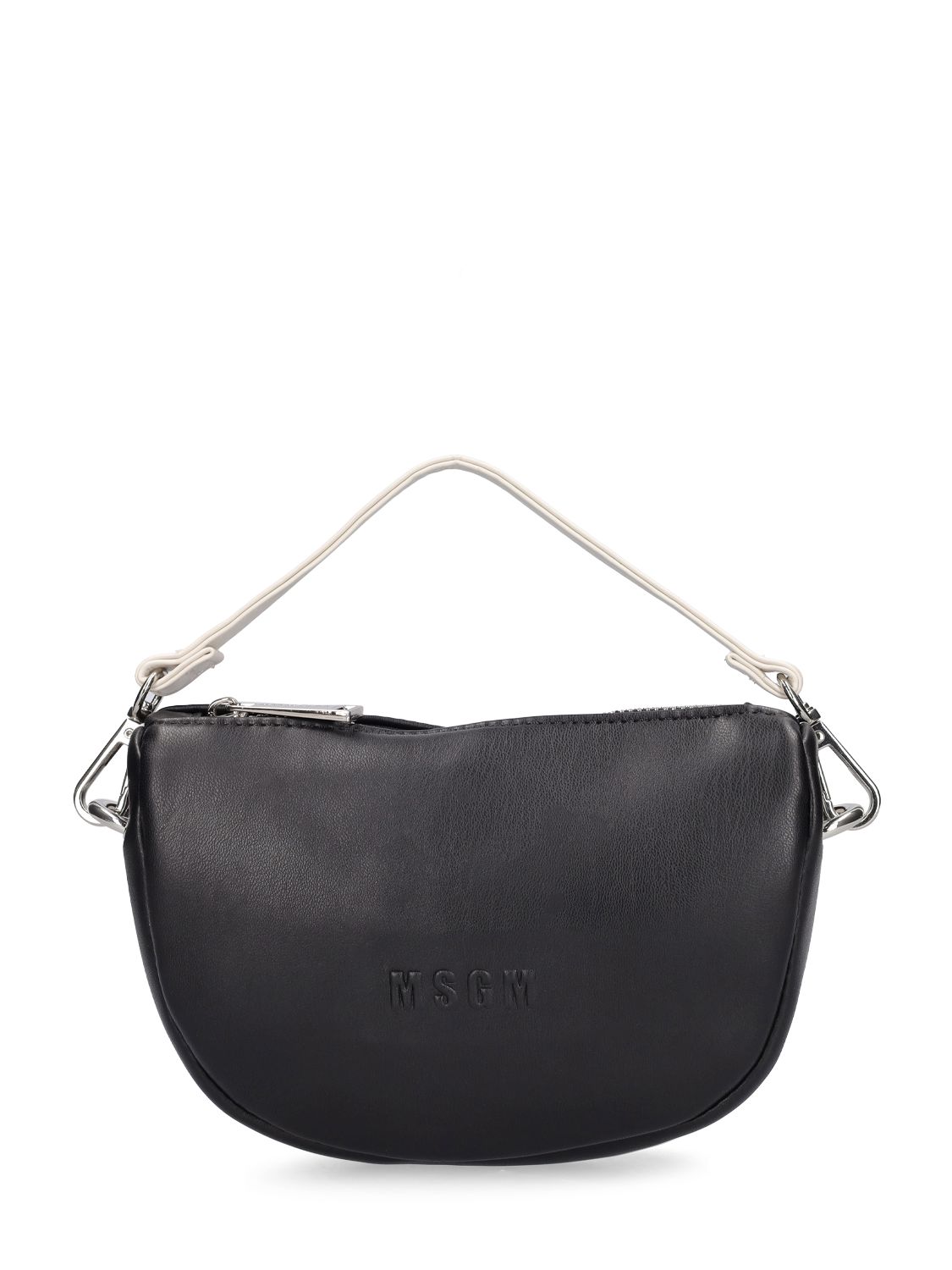 Msgm Logo-embossed Shoulder Bag In Black