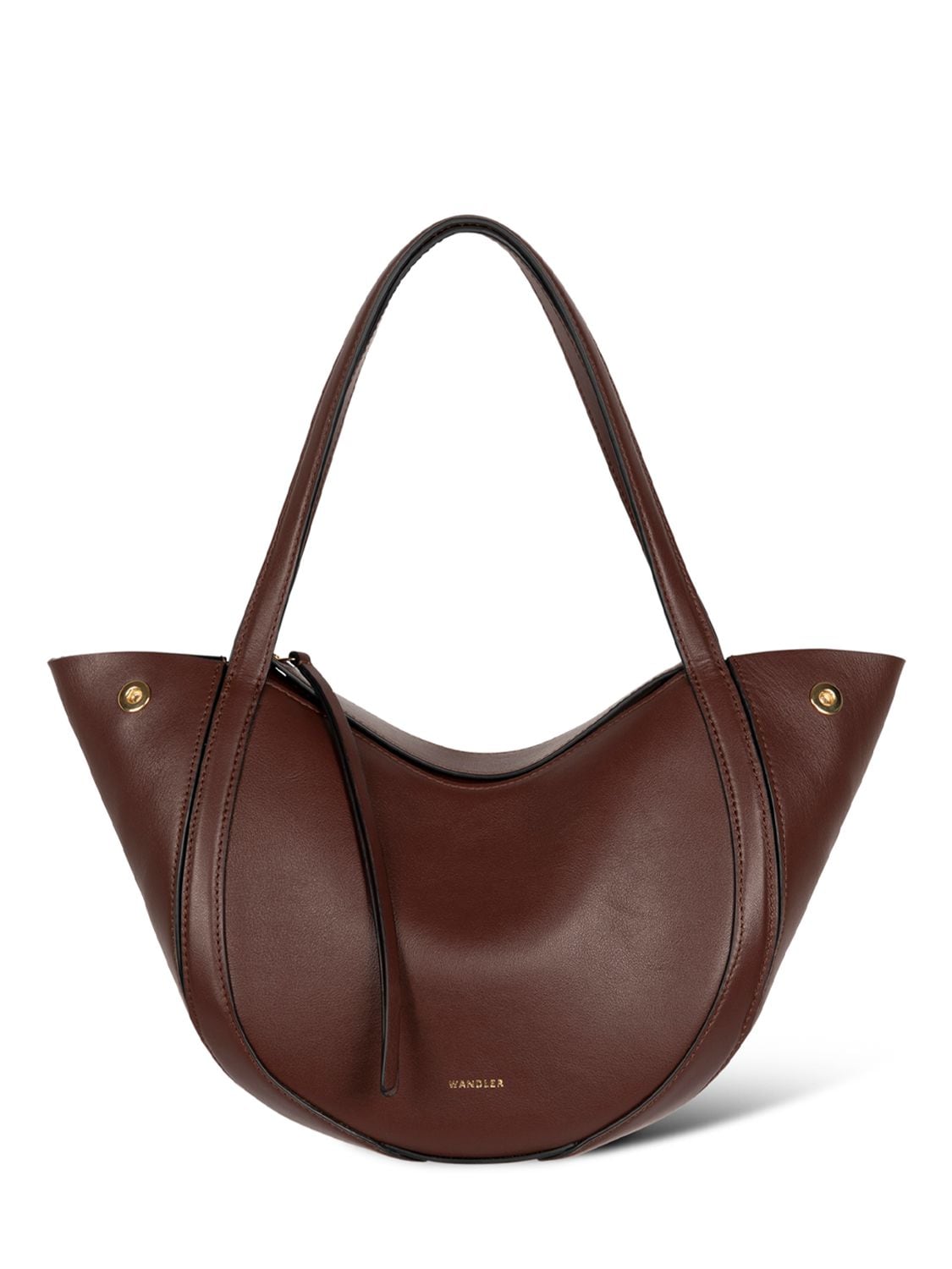 Shop Wandler Mini Lin Leather Shoulder Bag In Palissander