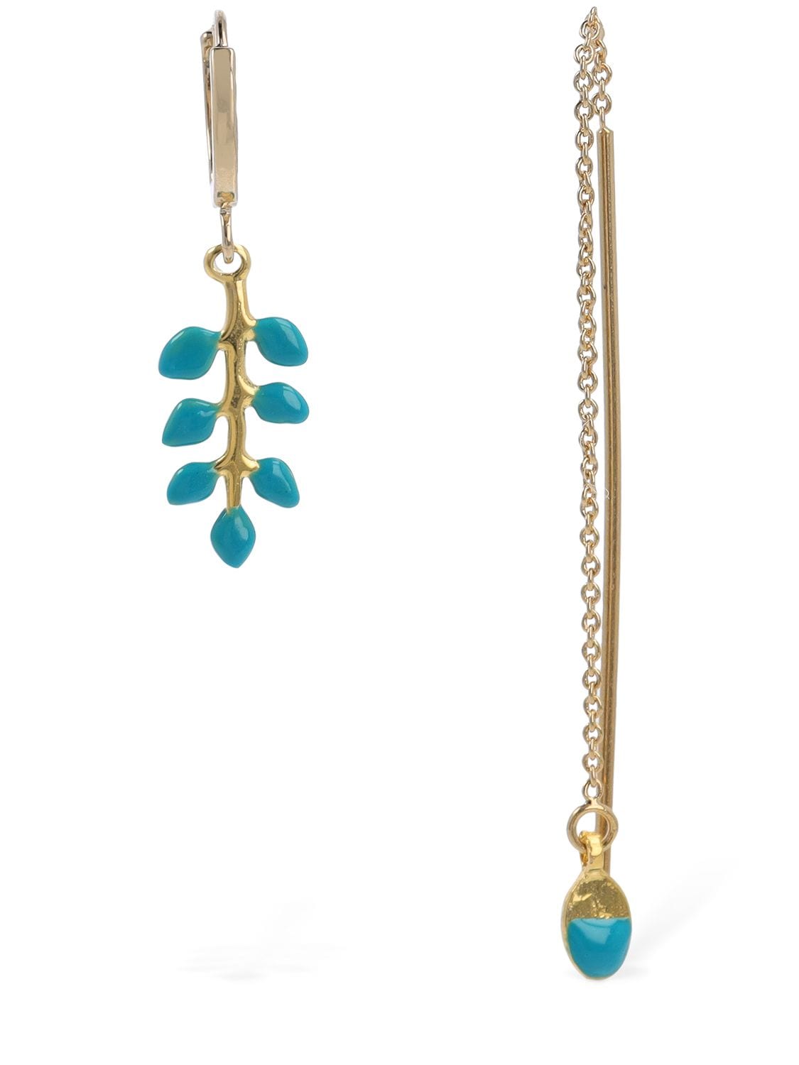Isabel Marant Casablanca Mismatched Earrings In Gold,green