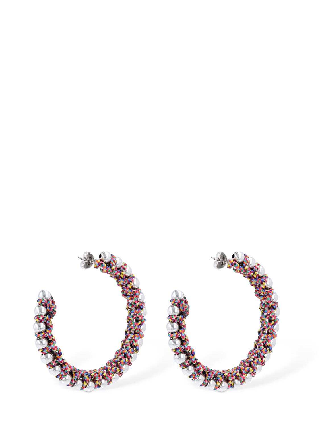 Shop Isabel Marant Bonni Hoop Earrings In Multi,silver