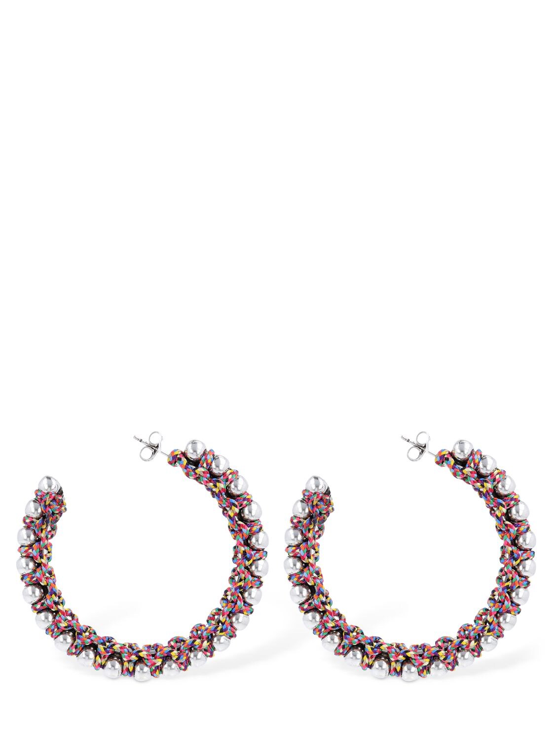 Shop Isabel Marant Bonni Hoop Earrings In Multi,silver