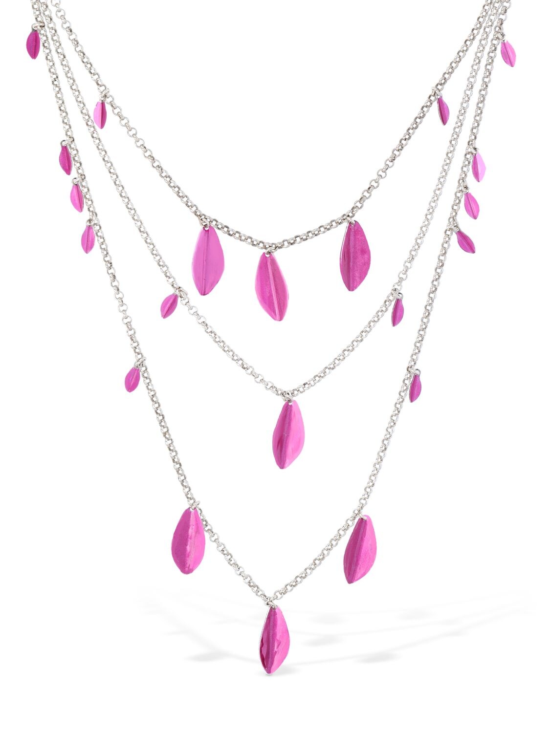 Shop Isabel Marant Color Shiny Lea Multi Wire Necklace In Pink,silver