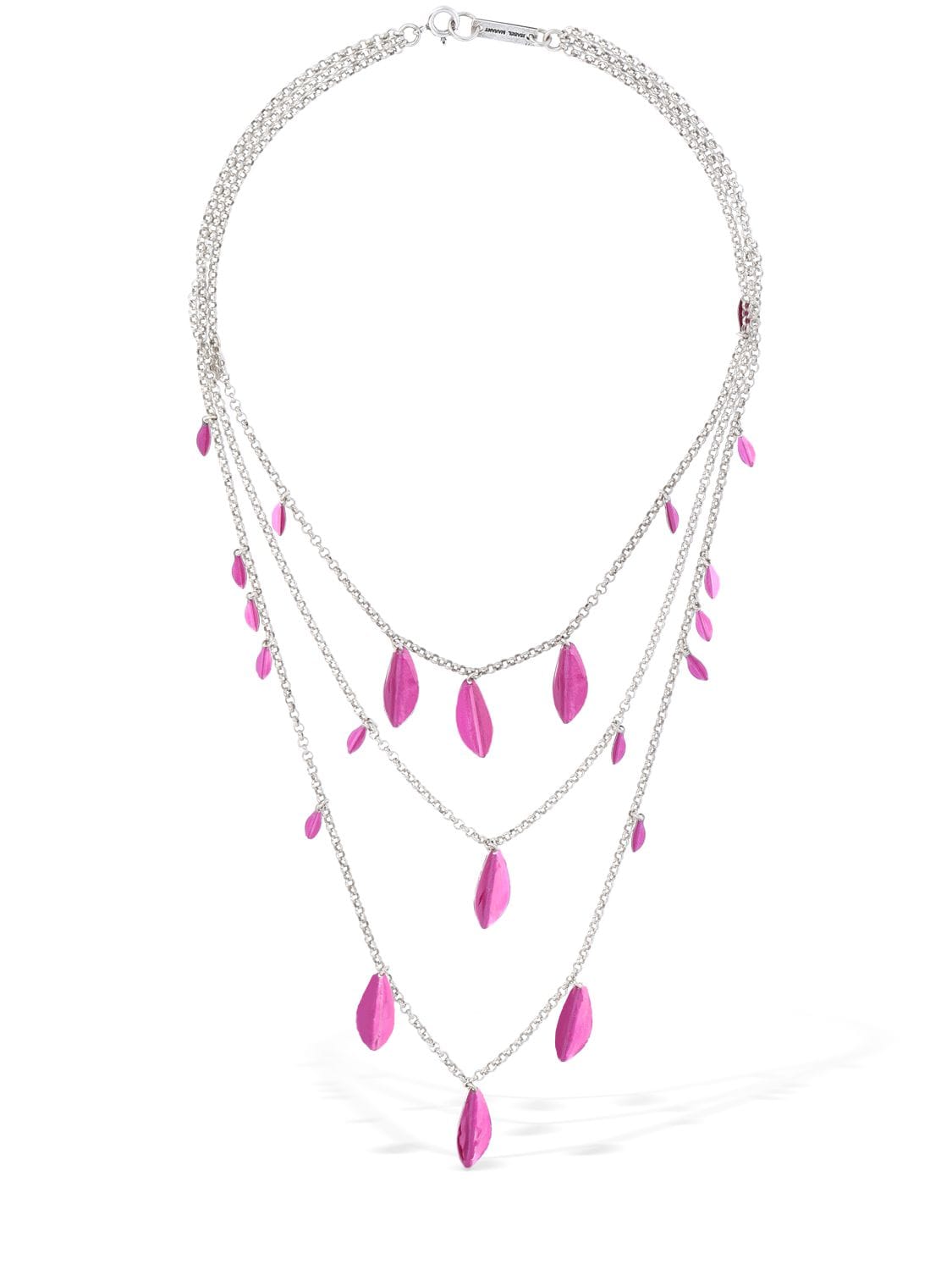 Isabel Marant Colour Shiny Lea Multi Wire Necklace In Pink,silver