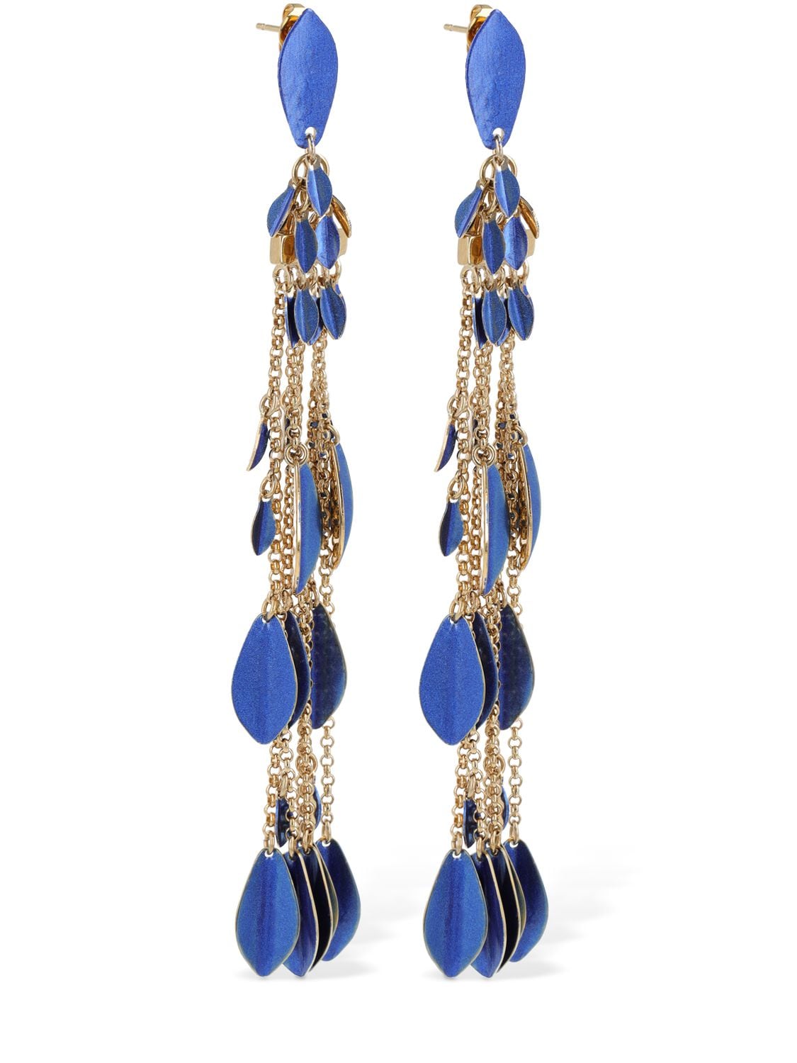 Shop Isabel Marant Color Shiny Lea Drop Earrings In Blue,gold