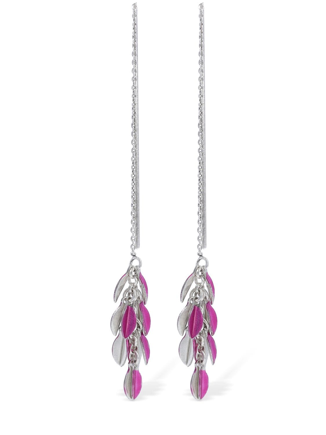 Isabel Marant Color Shiny Lea Earrings In Pink,silver