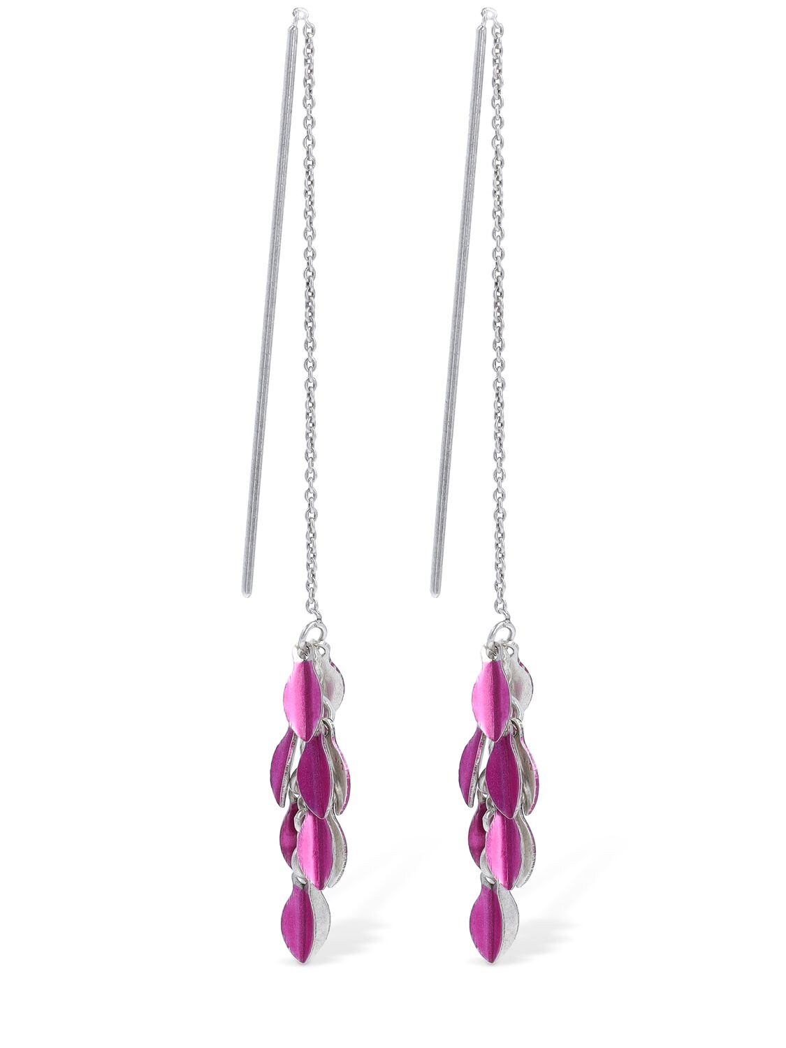Shop Isabel Marant Color Shiny Lea Earrings In Pink,silver