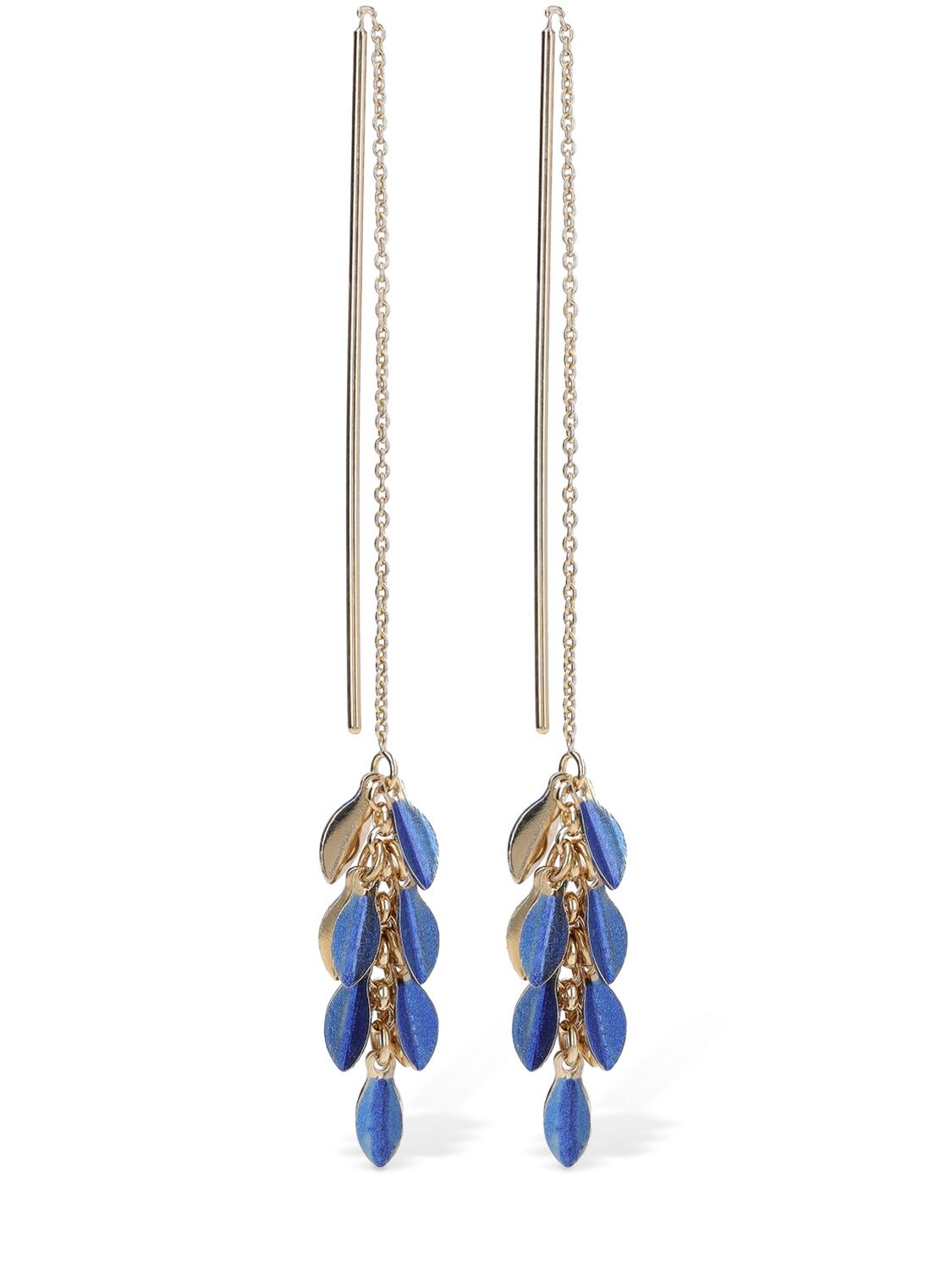 Shop Isabel Marant Color Shiny Lea Earrings In Blue,gold