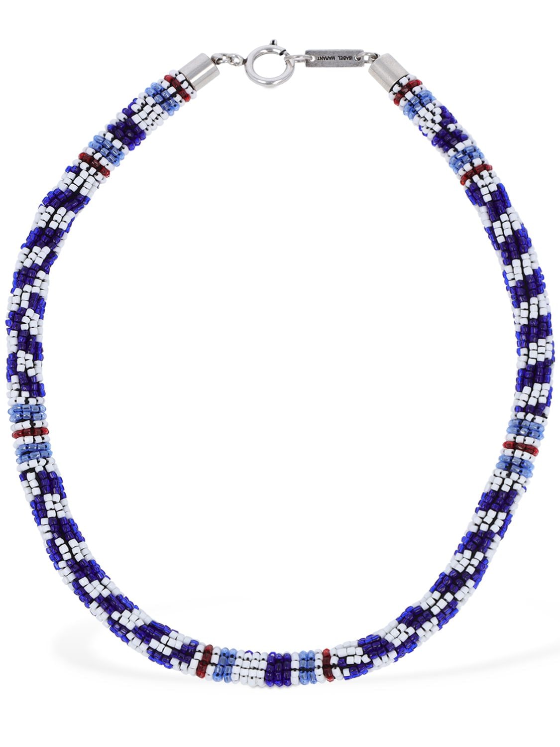 Isabel Marant Betsy Beaded Collar Necklace In Multi,navy
