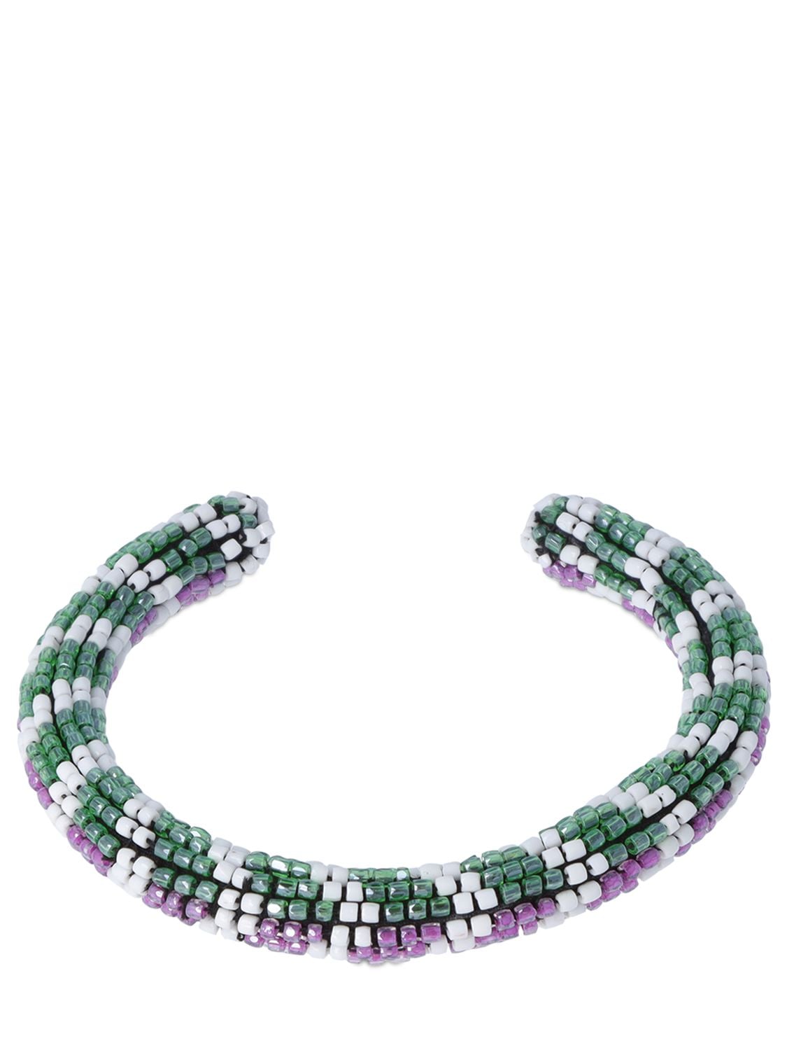 Isabel Marant Beaded Open Bracelet In Multi,lilac