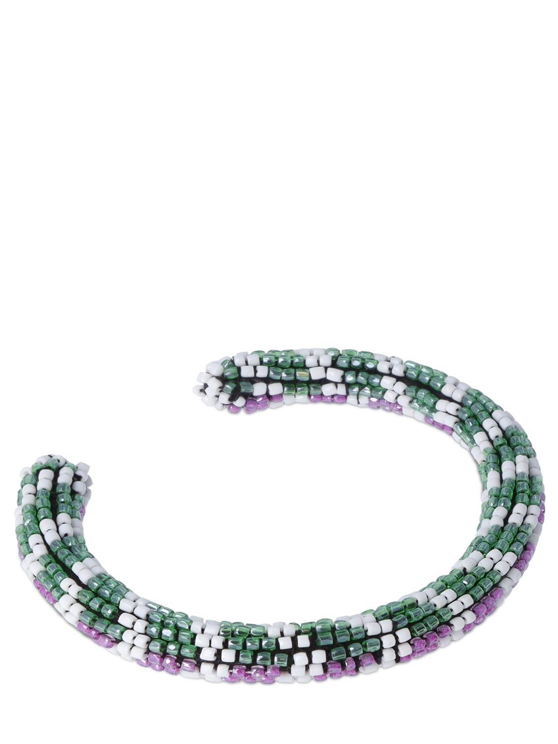 Shop Isabel Marant Betsy Beaded Cuff Bracelet In Multi,lilac