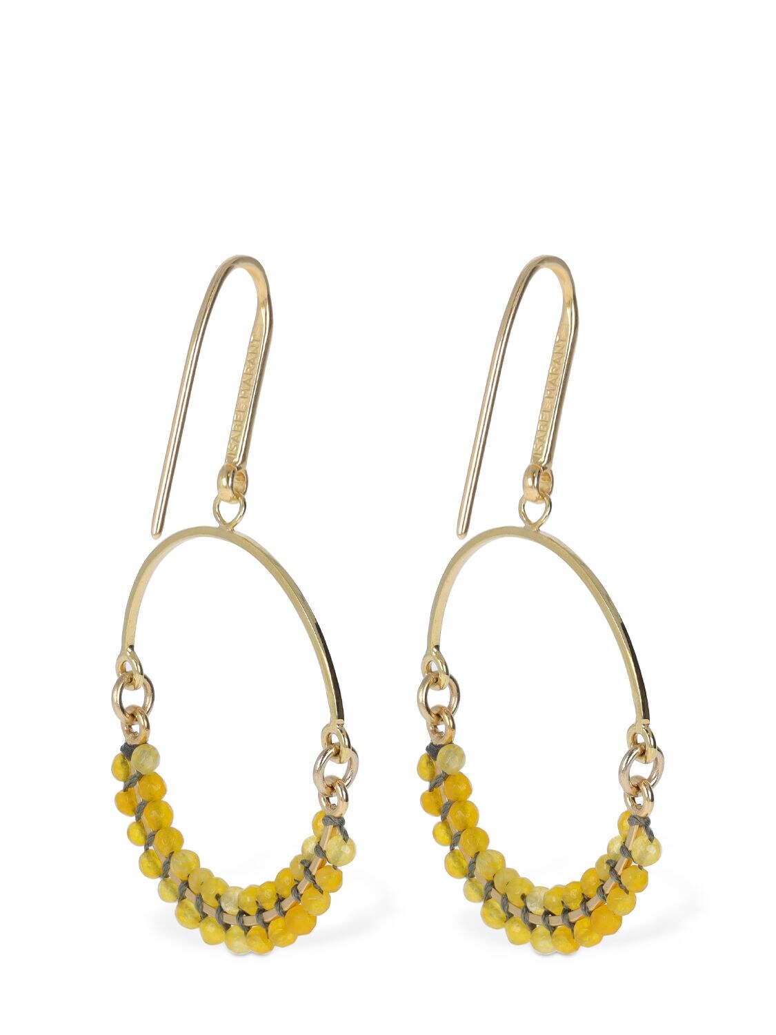 Shop Isabel Marant Cesaria Beads Hoop Earrings In Yellow,gold