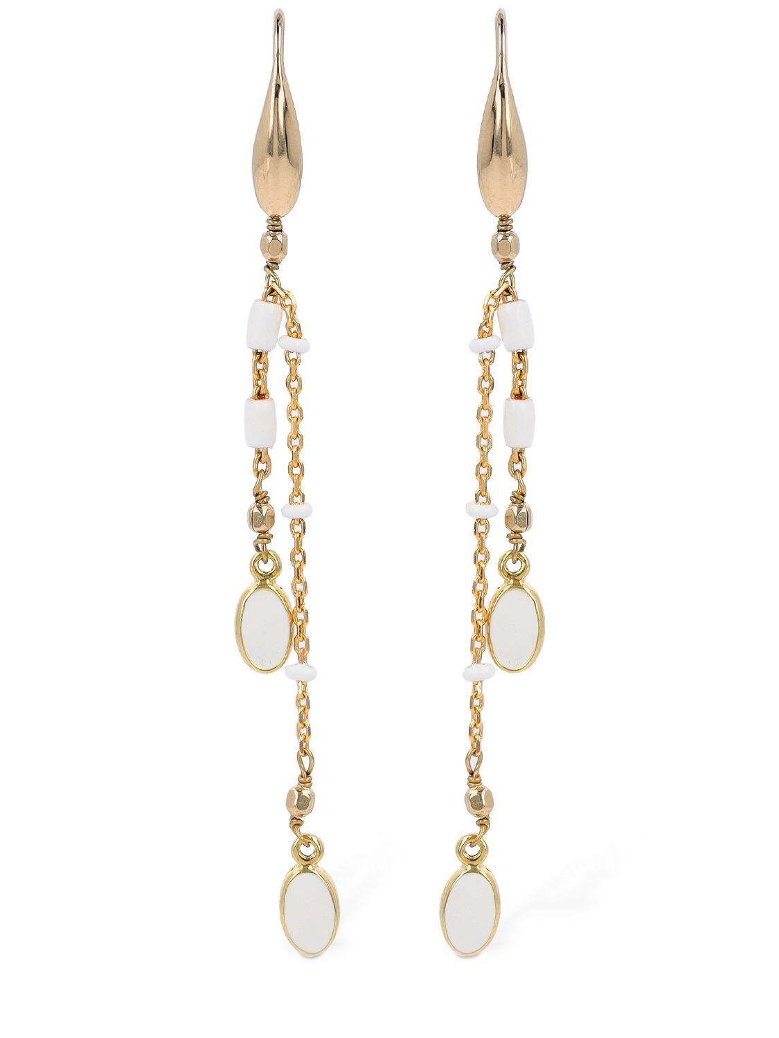 Isabel Marant Casablanca Resin Drop Earrings In Ecru,gold